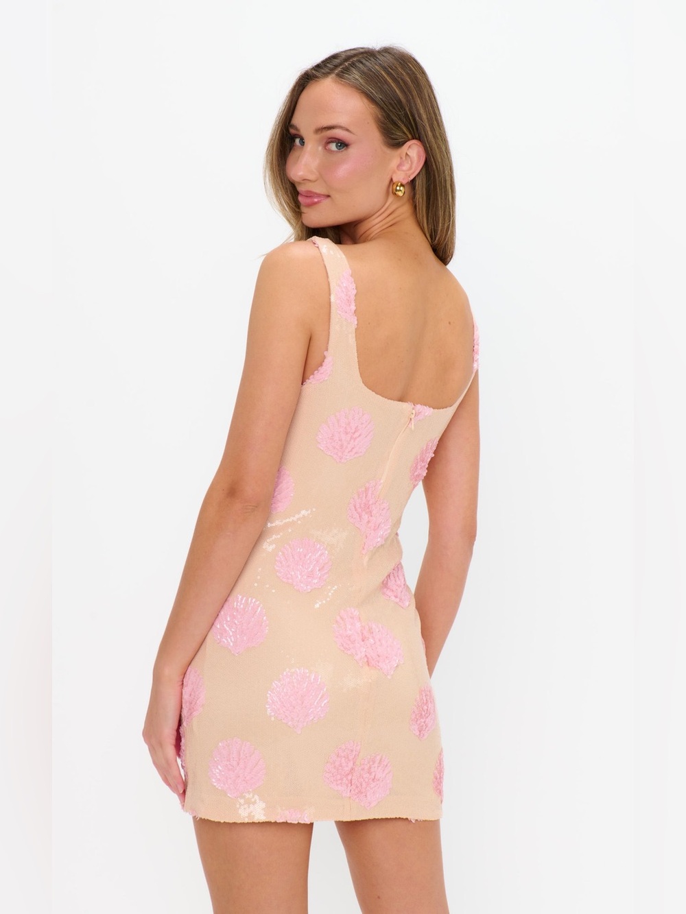 Show Me Your Mumu Lets Go Mini Dress Pink Sequin Shell Dress | Size S - Picture 5 of 15